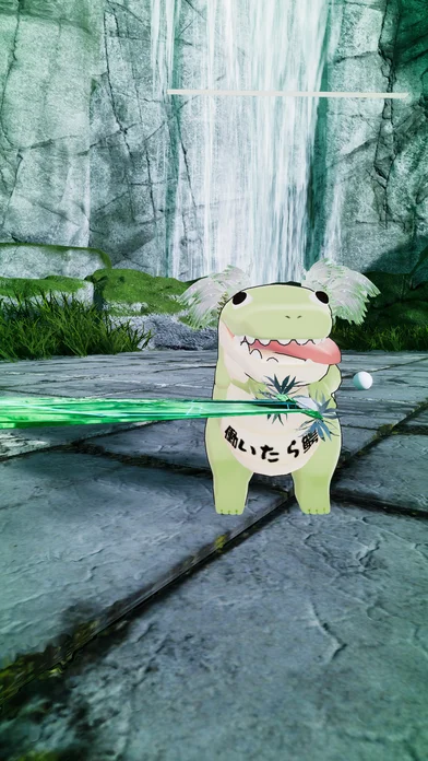 翼の生えたワニが剣を持っている画像